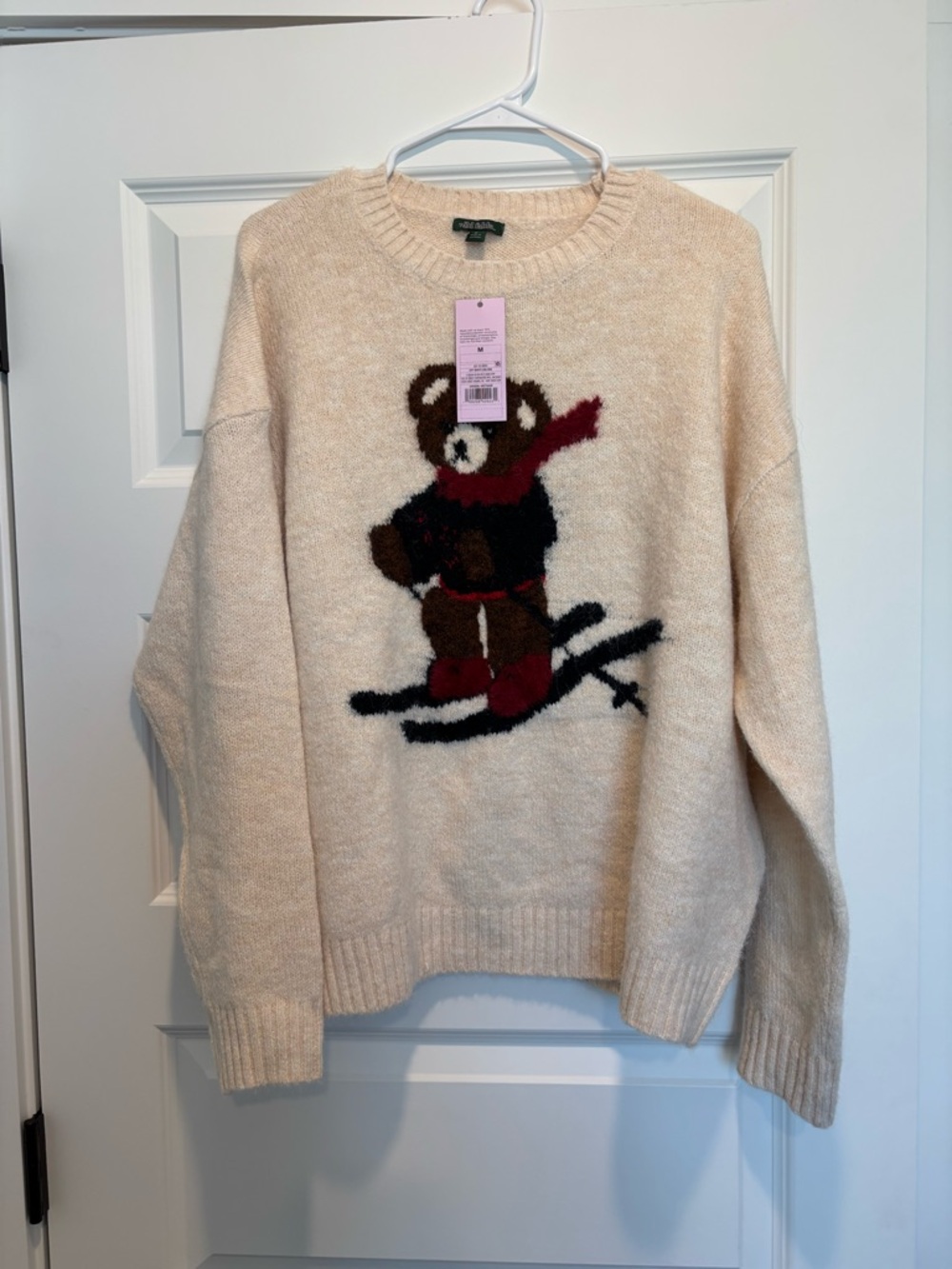 Target Cream Sweater with Bear Design